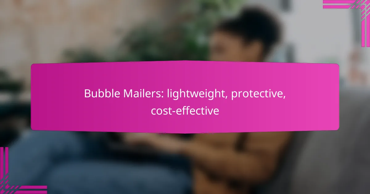 Bubble Mailers: lightweight, protective, cost-effective