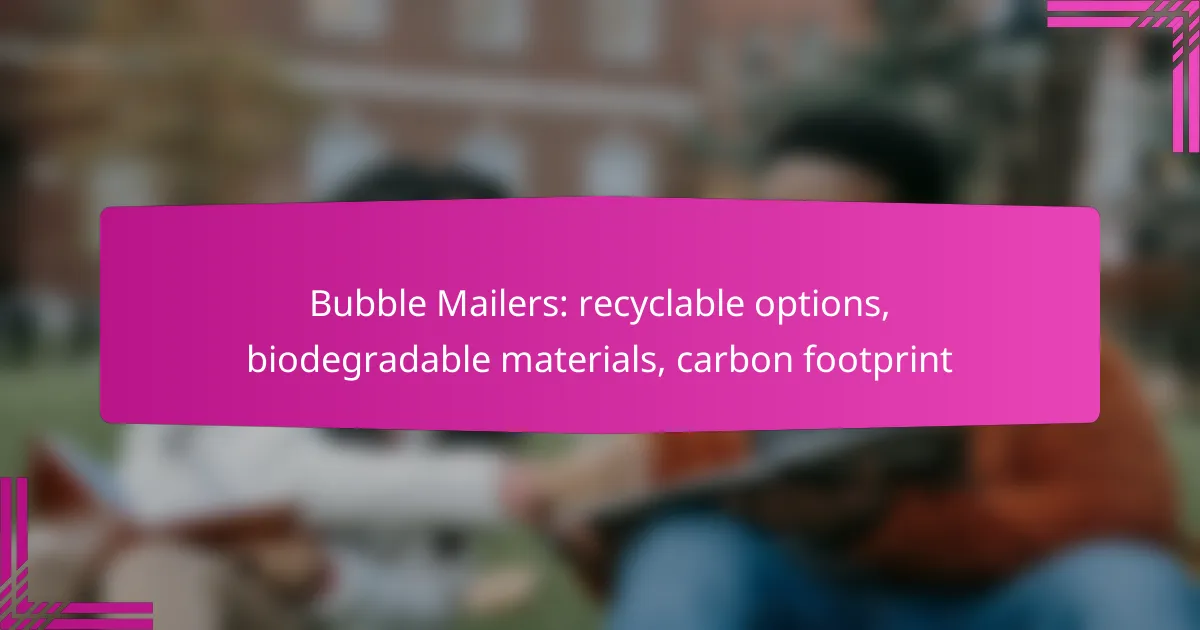 Bubble Mailers: recyclable options, biodegradable materials, carbon footprint