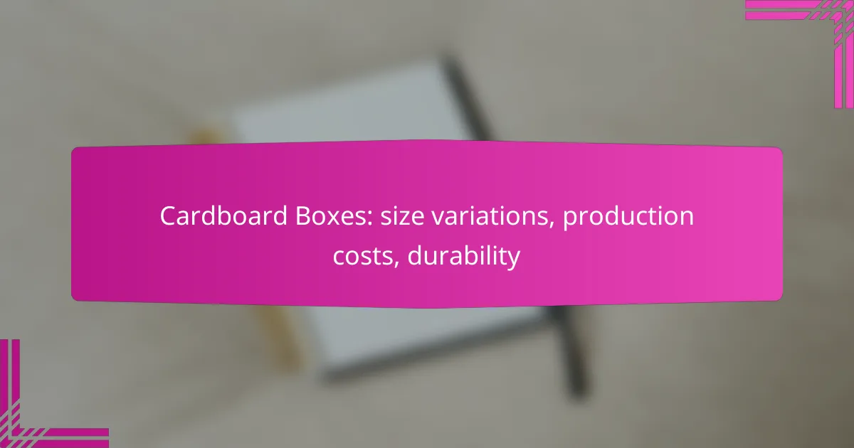 Cardboard Boxes: size variations, production costs, durability