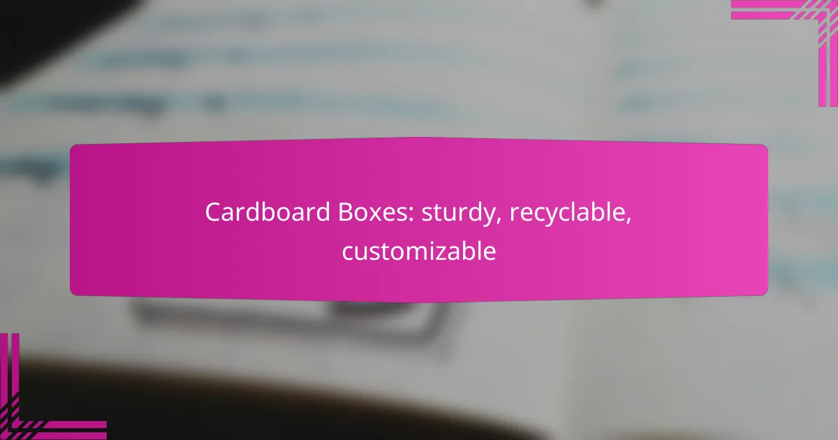 Cardboard Boxes: sturdy, recyclable, customizable