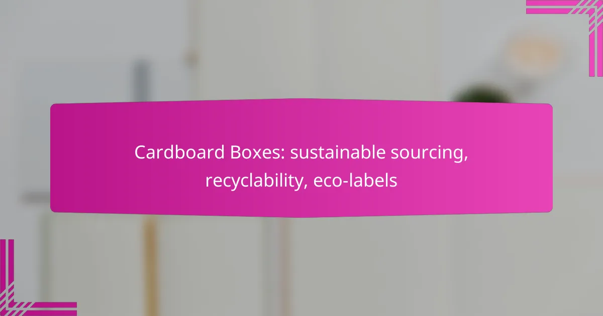 Cardboard Boxes: sustainable sourcing, recyclability, eco-labels
