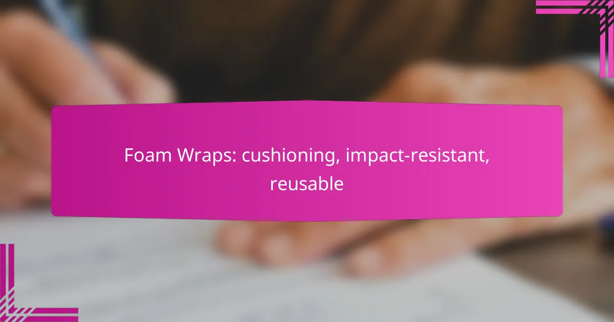 Foam Wraps: cushioning, impact-resistant, reusable