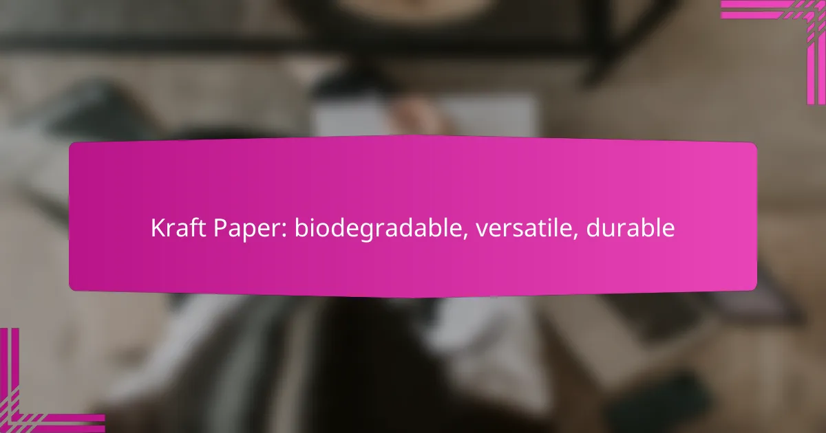 Kraft Paper: biodegradable, versatile, durable