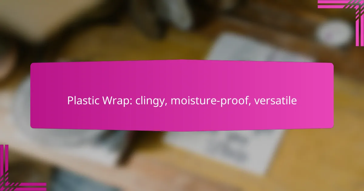 Plastic Wrap: clingy, moisture-proof, versatile