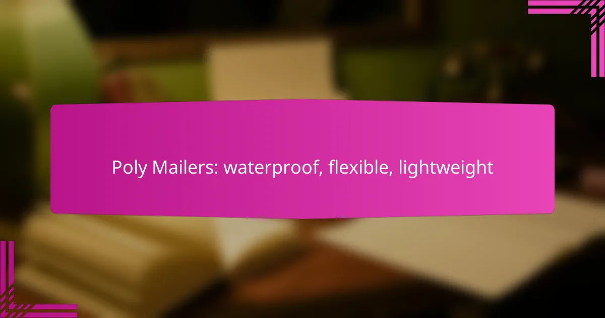 Poly Mailers: waterproof, flexible, lightweight