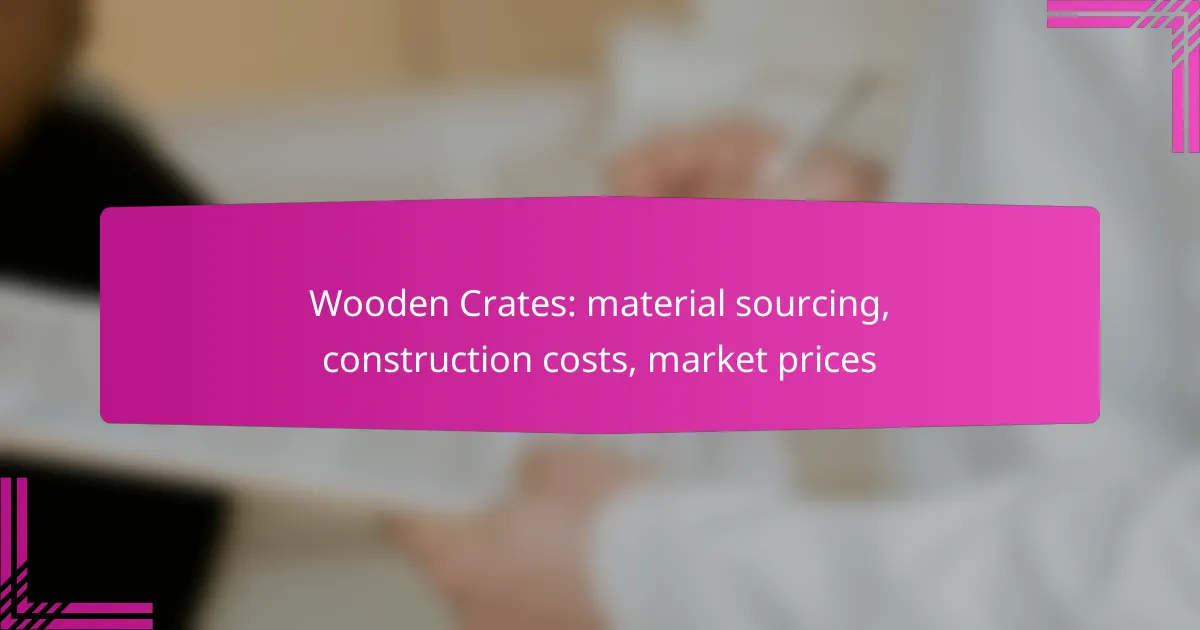 Wooden Crates: material sourcing, construction costs, market prices