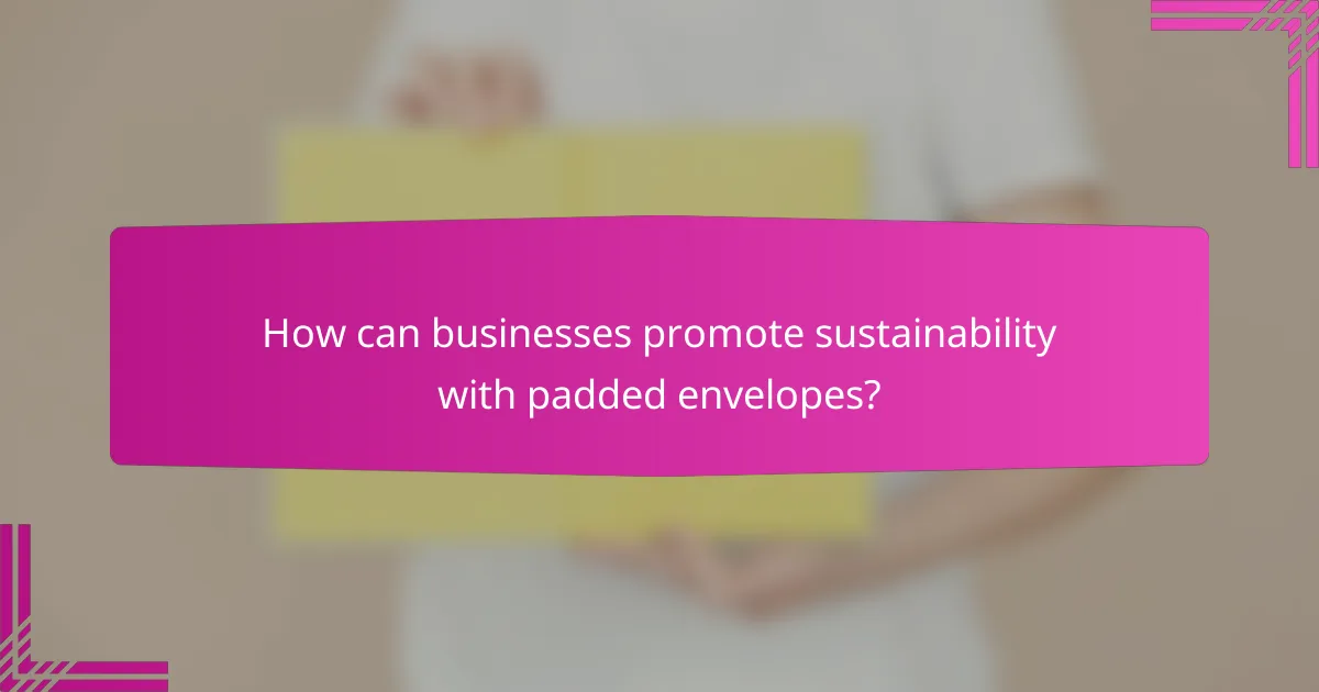 How can businesses promote sustainability with padded envelopes?