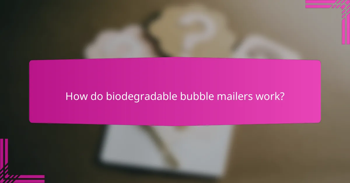 How do biodegradable bubble mailers work?