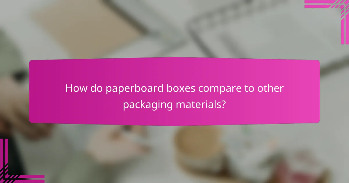 How do paperboard boxes compare to other packaging materials?