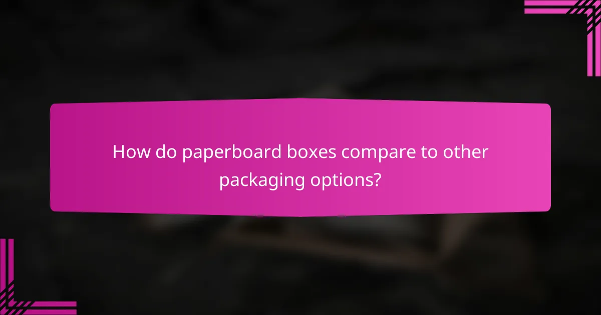 How do paperboard boxes compare to other packaging options?