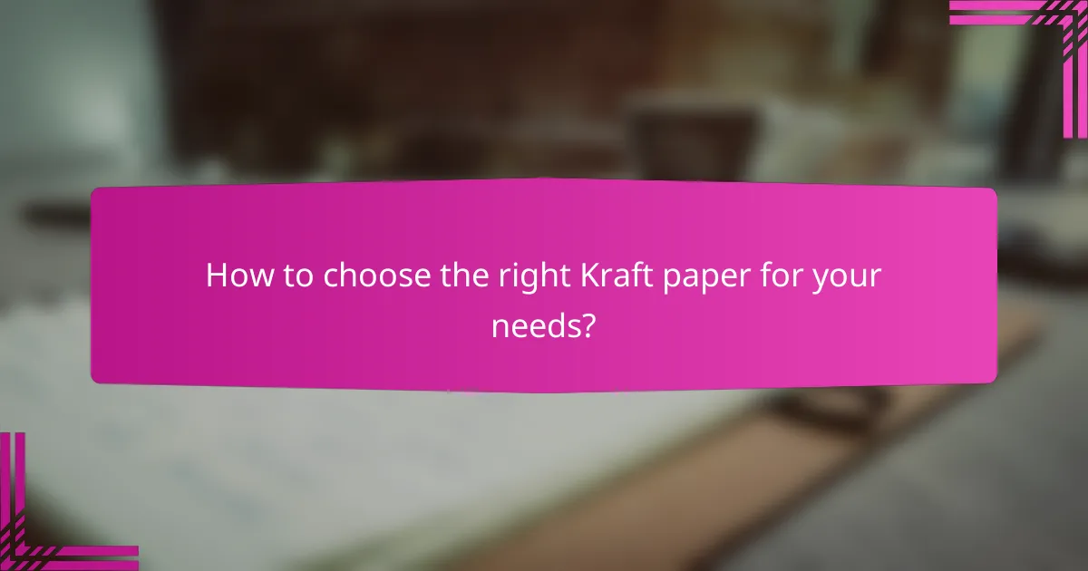 How to choose the right Kraft paper for your needs?