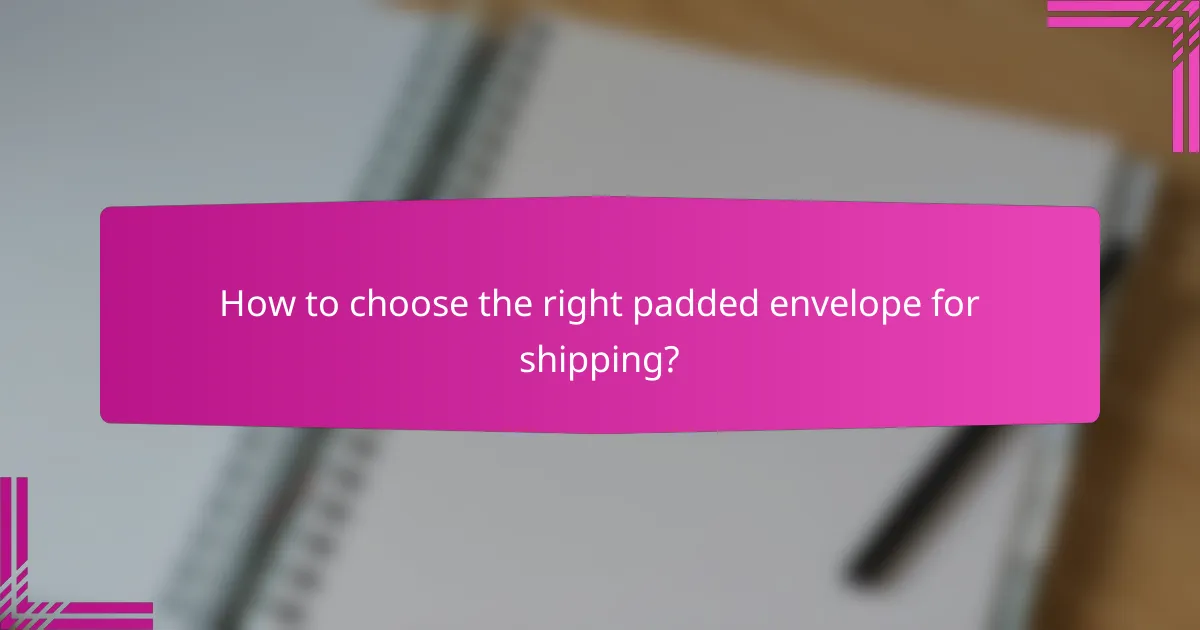 How to choose the right padded envelope for shipping?