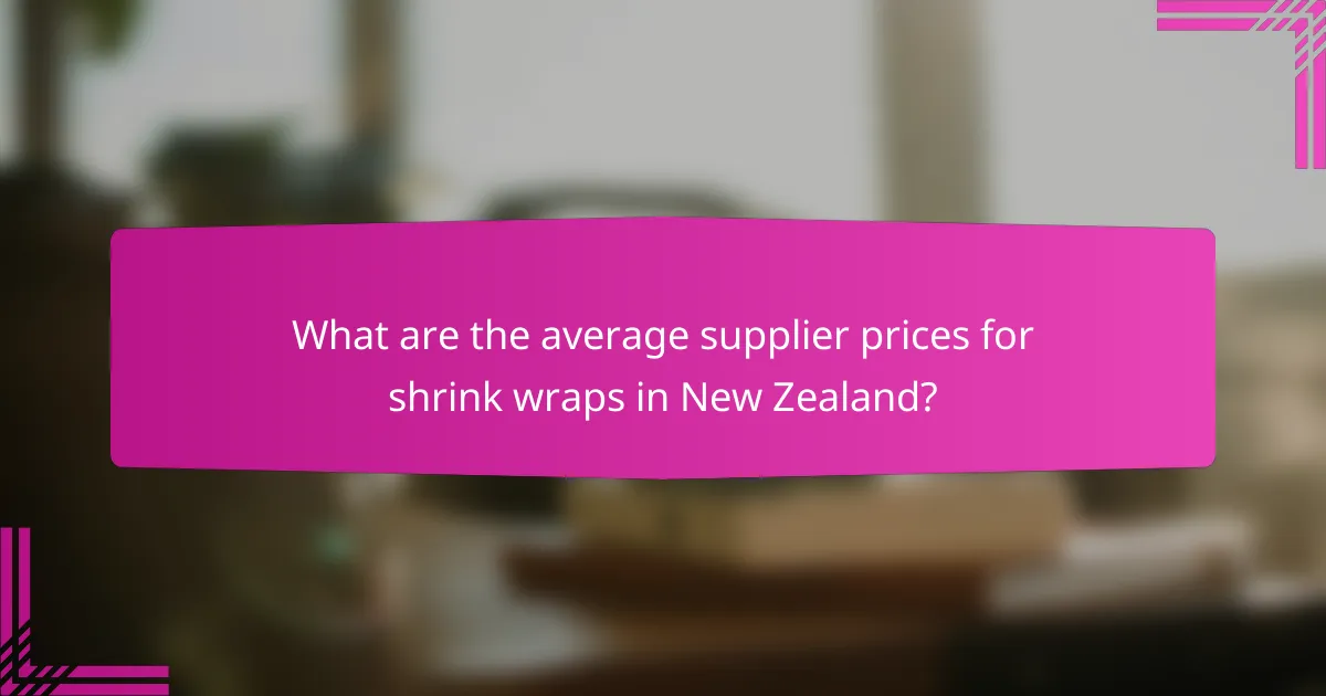 What are the average supplier prices for shrink wraps in New Zealand?