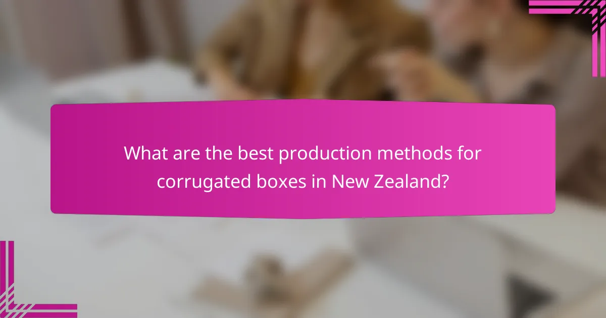What are the best production methods for corrugated boxes in New Zealand?