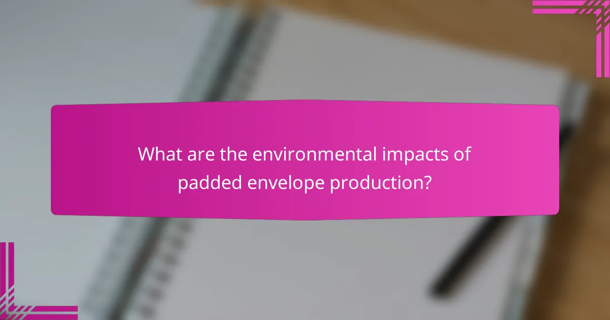 What are the environmental impacts of padded envelope production?