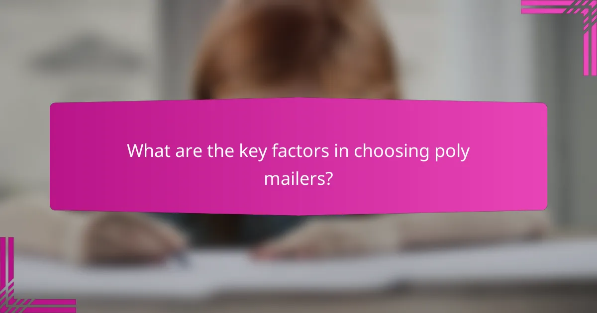 What are the key factors in choosing poly mailers?