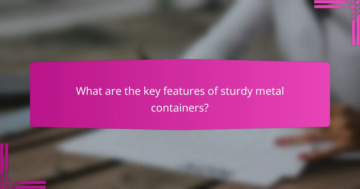 What are the key features of sturdy metal containers?