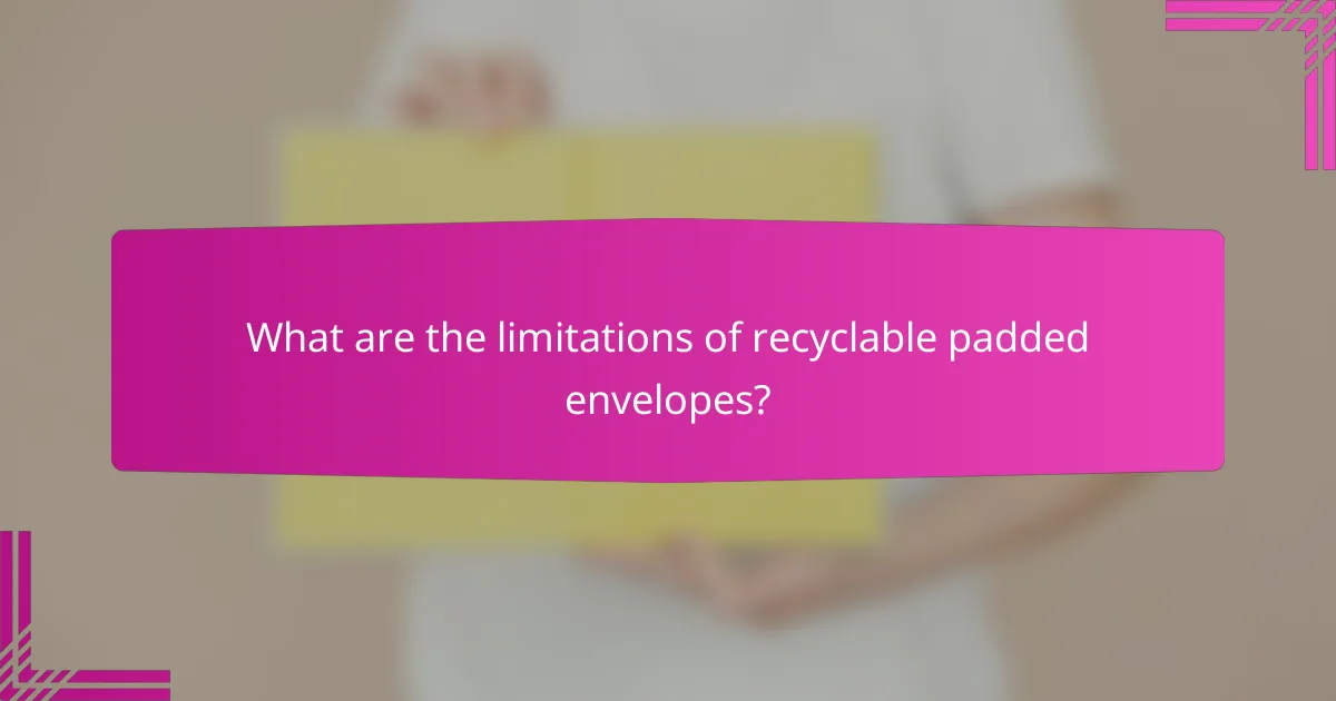 What are the limitations of recyclable padded envelopes?