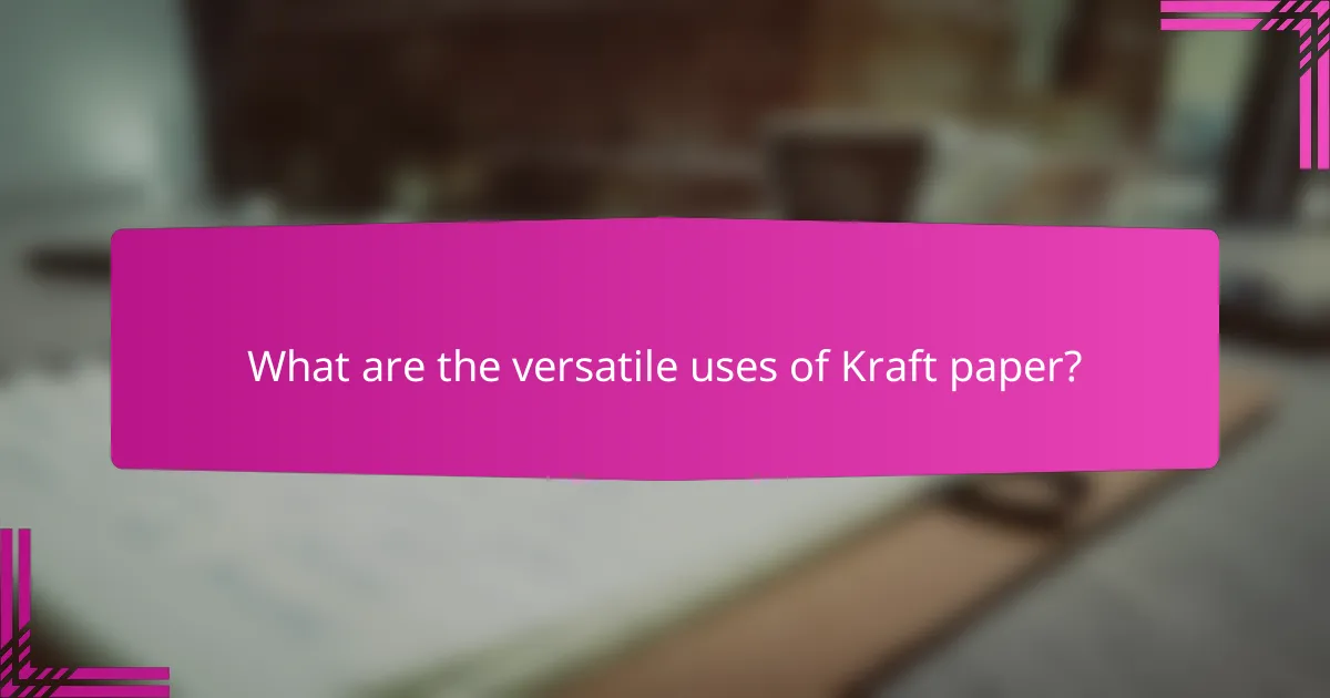 What are the versatile uses of Kraft paper?